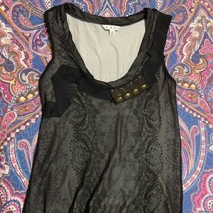 Sheer covered knitted top with rhinestone accents by CAbi size XS